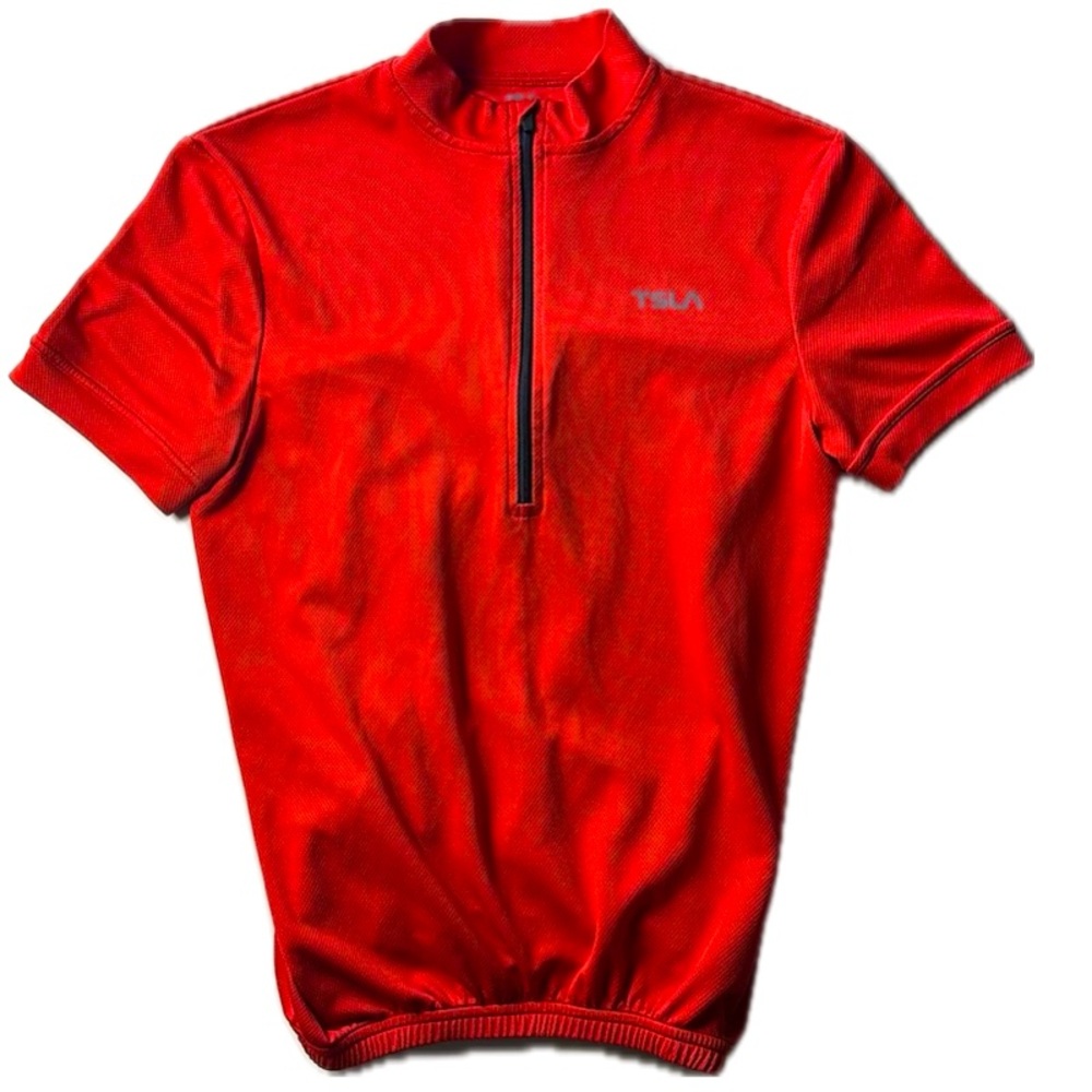 TSLA XS Red‎ Quarter-Zip Active Shirt running Athletic Performance Top shirt